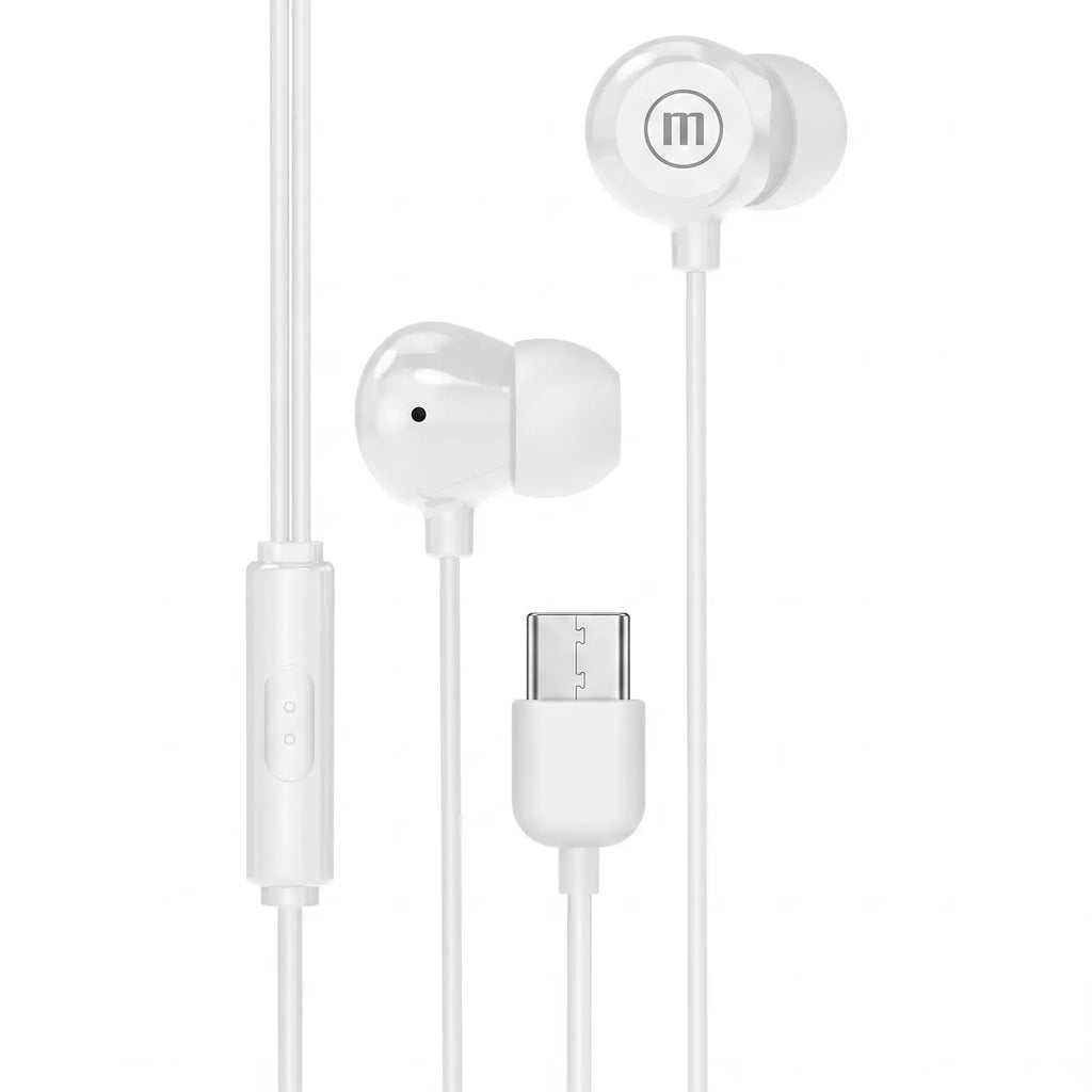 Maxell Audífonos Maxell INBAX USB-C Con Mic In Ear Tipo C Blanco